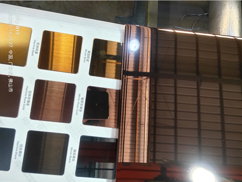 非若特彩色不銹鋼電梯轎廂鏡面玫瑰金板 電梯轎廂板