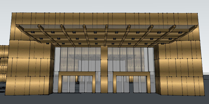 仰光五星級(jí)酒店用蜂窩不銹鋼幕墻工程案例